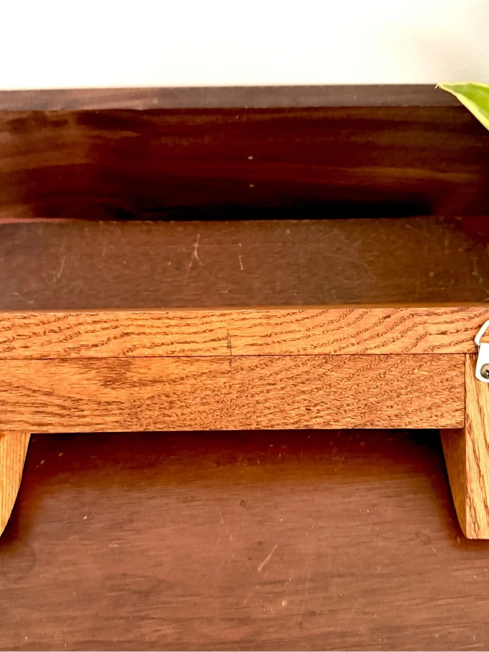 Small Wood Shelf Wall Hanging Vintage Shelf 10”x3”x4” Handmade Boho Small Shelf